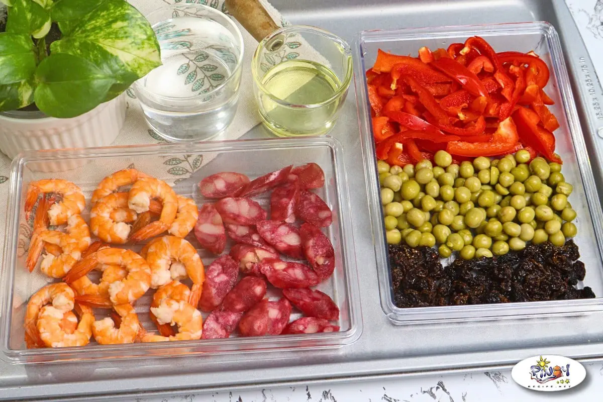 Toppings we use for Arroz Valenciana